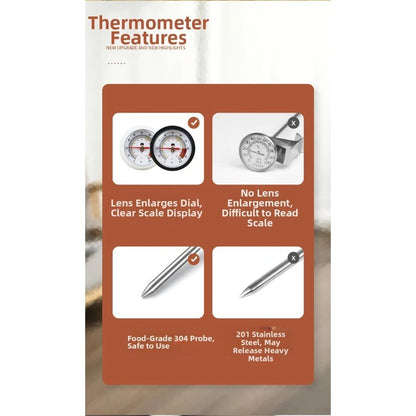 Milk Frothing Thermometer Stainless Steel Temperature Gauge