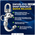 Swivel Eye Snap Shackle Quick Release Bail for Sailing Boat (2-3/4")