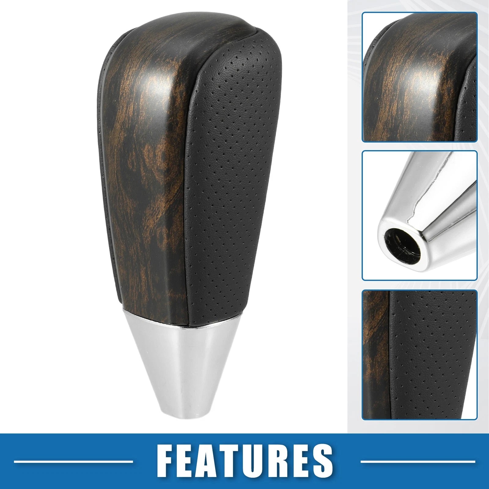 Gear Shift Knob Black Wood Pattern Replacement for Toyota Land Cruiser (2008–2021)