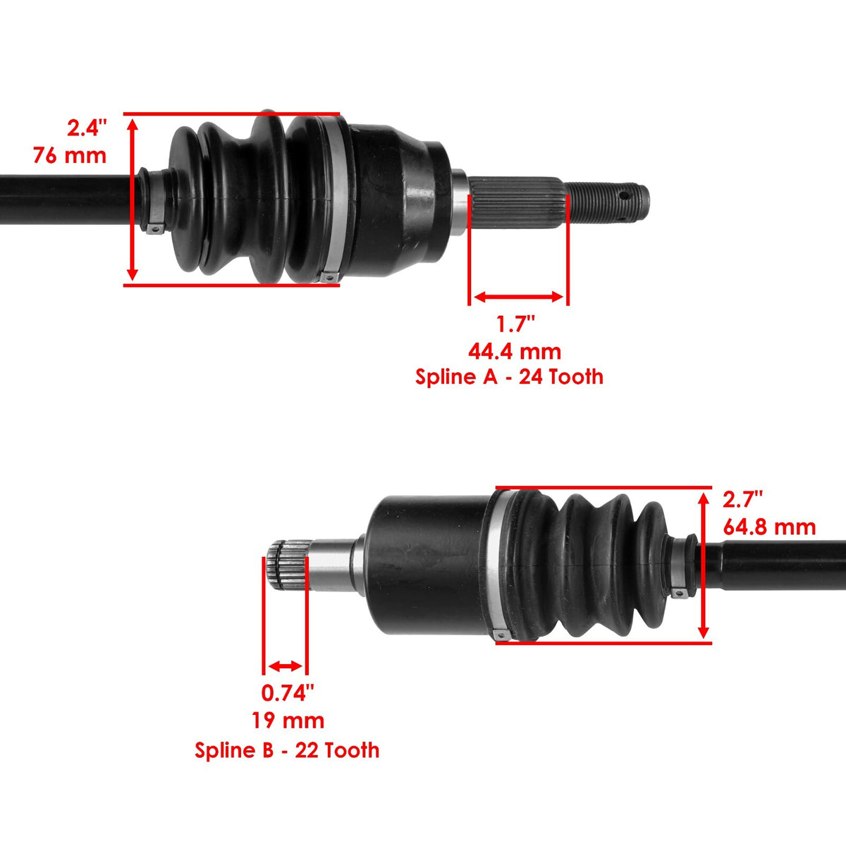 Front Left Right CV Joint Axle Replacement for John Deere RSX860i (2015–2020)