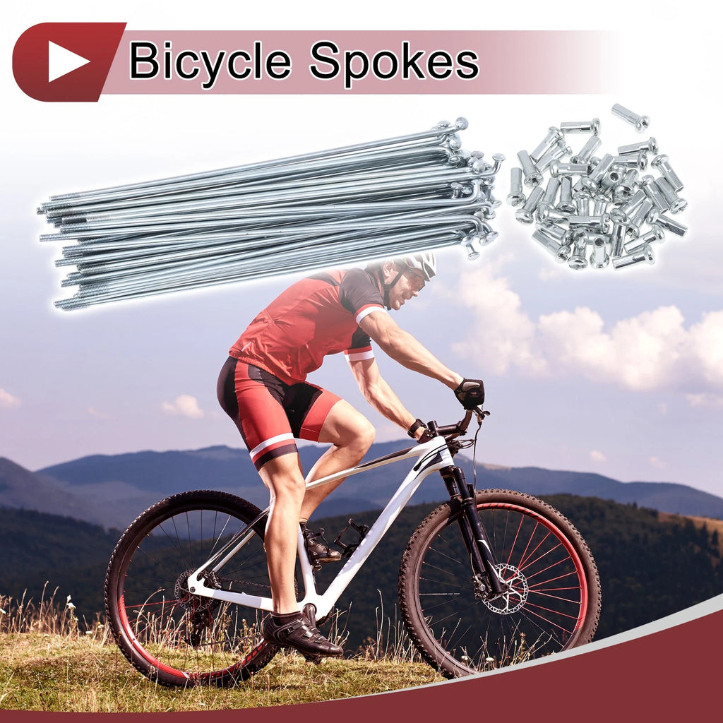 Bicycle Spokes 131mm Galvanized Carbon Steel Set for 36 pcs (All)