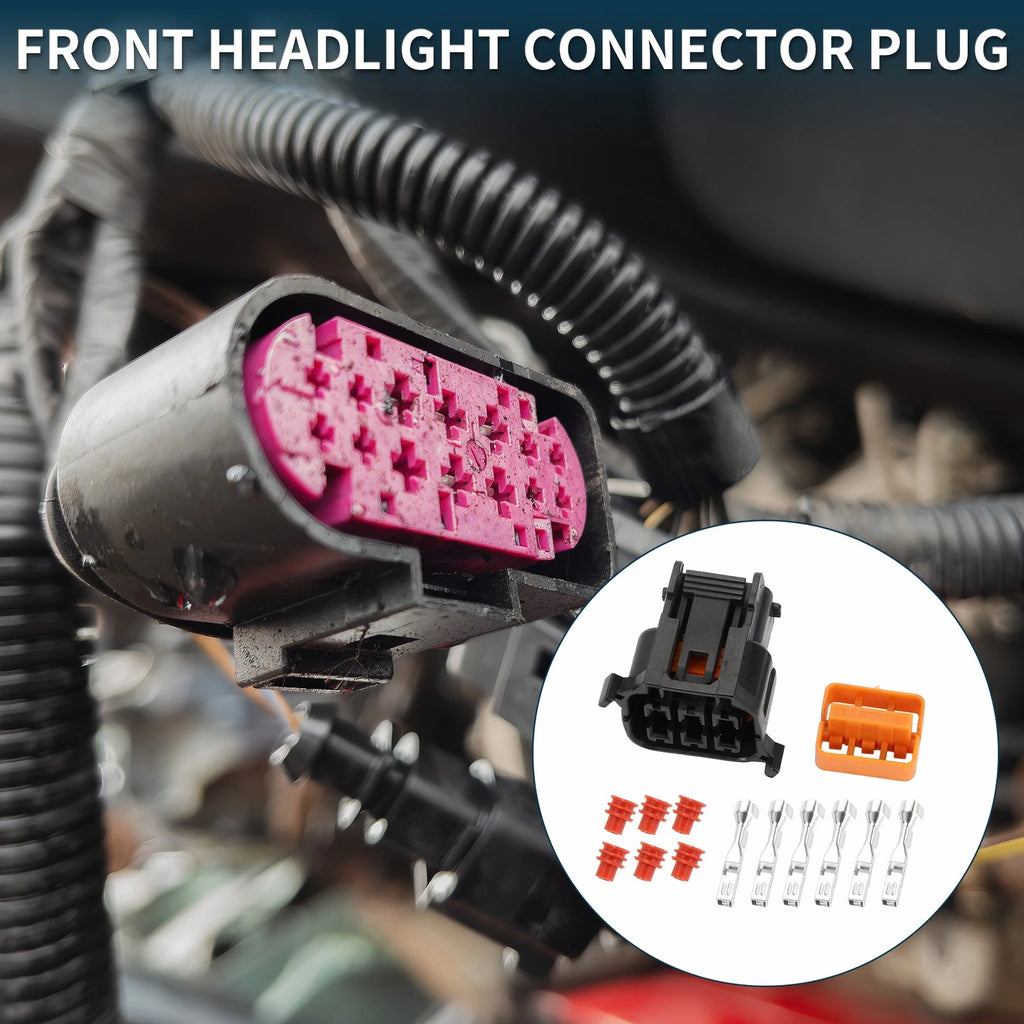 Front Headlight Connector Plug 6 Pin Female Wire for Hyundai (2006–2015)