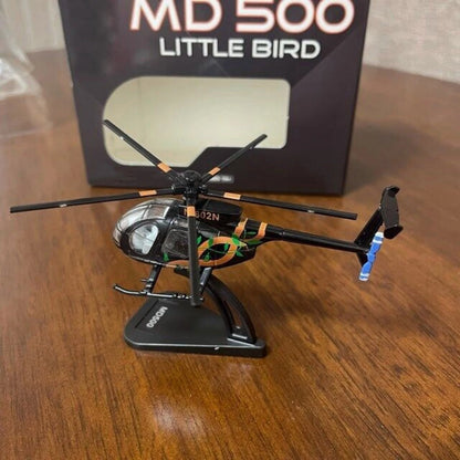 Diecast Alloy MD500 Helicopter Model Display (1/100 Scale)