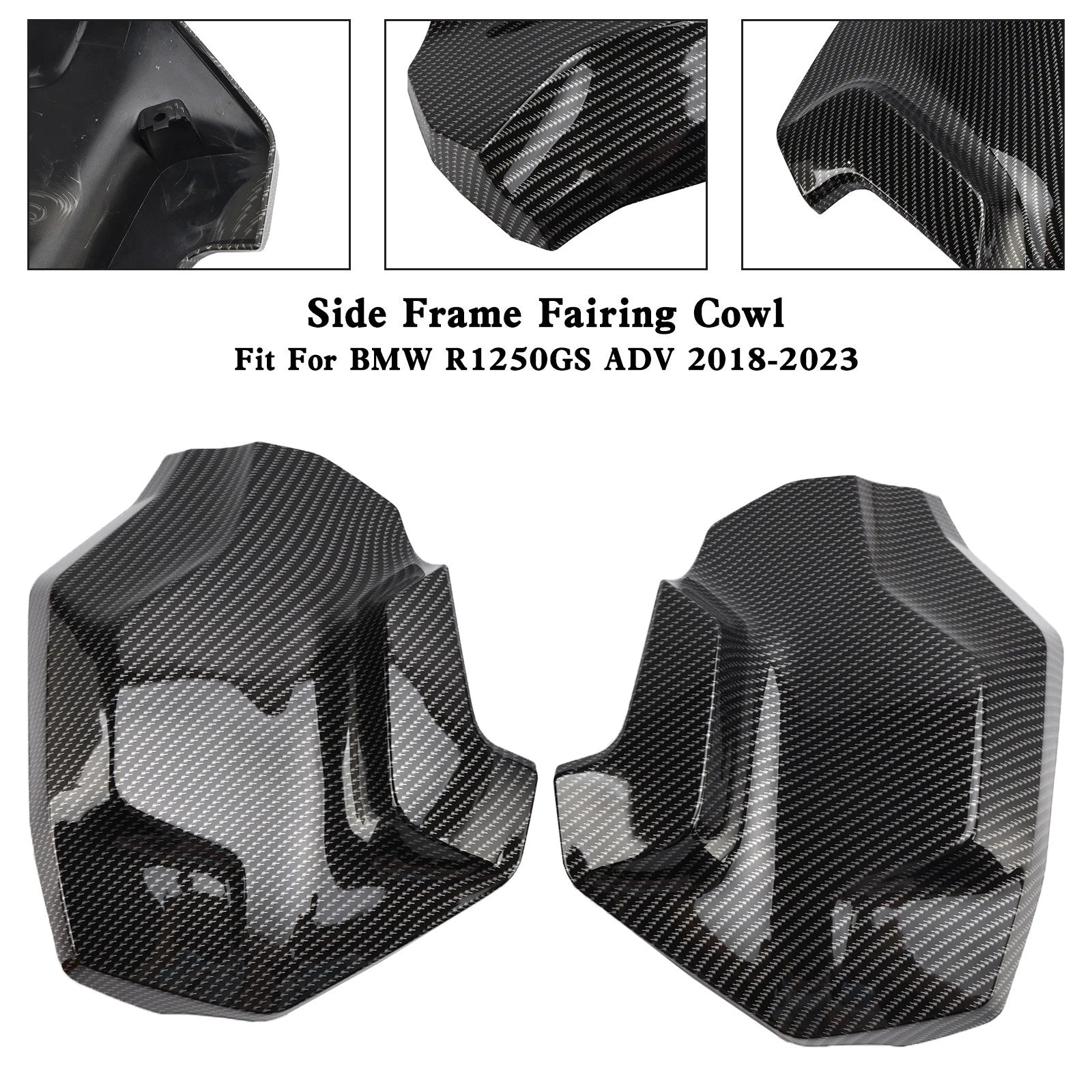 Side Frame Fairing Cowl Guards for BMW R1250GS ADV (2018–2023) Carbon