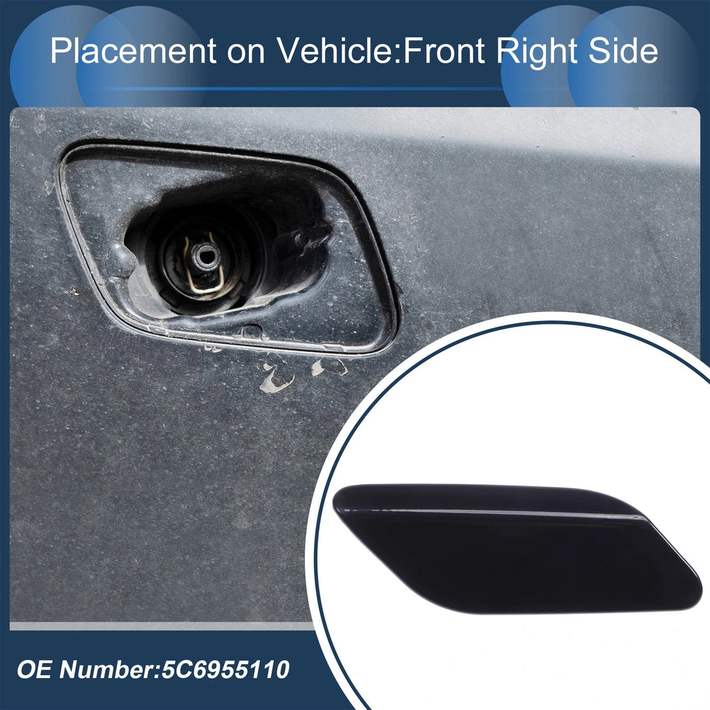 Front Right Washer Nozzle Cover Cap Replacement for Volkswagen Jetta A6 (2011–2014)