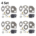 Set of 4 Carburetor Repair Kits for Briggs & Stratton 3-5HP Engines (494624, 495606)