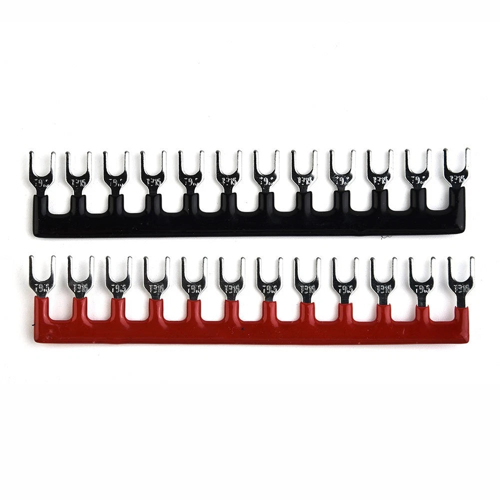 Set of 6 Double Row Terminal Blocks 25A for Wire Connections