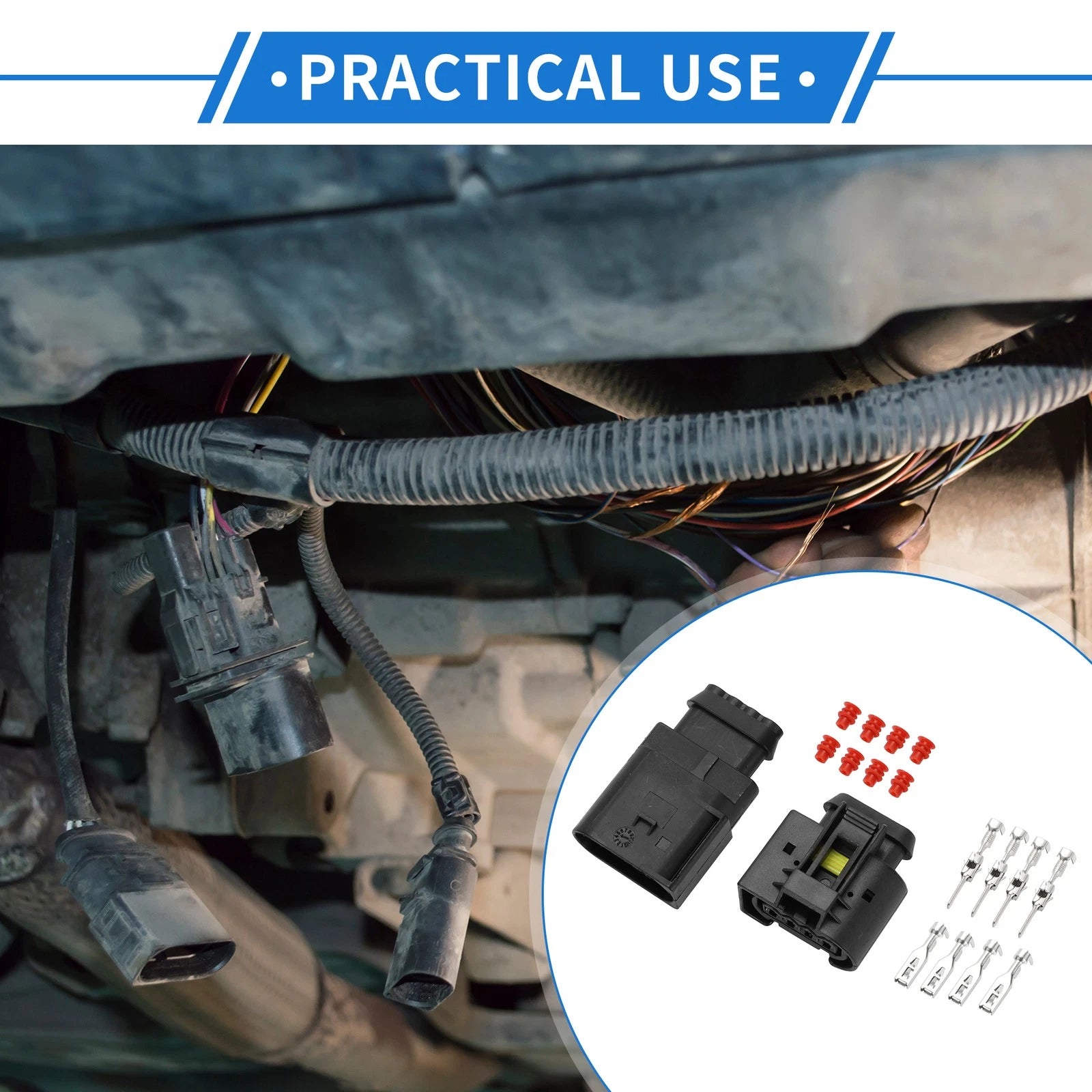Ignition Coil Connector Plug 4 Pin Replacement for Mercedes-Benz BMW (1 Set)