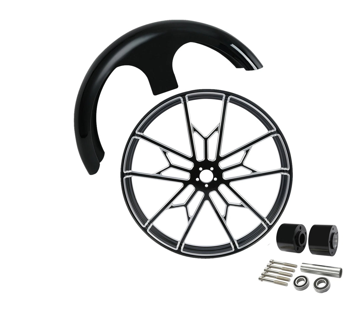 30" Front Wheel Rim Dual Hub & Fender for Harley Touring (2008–2025)