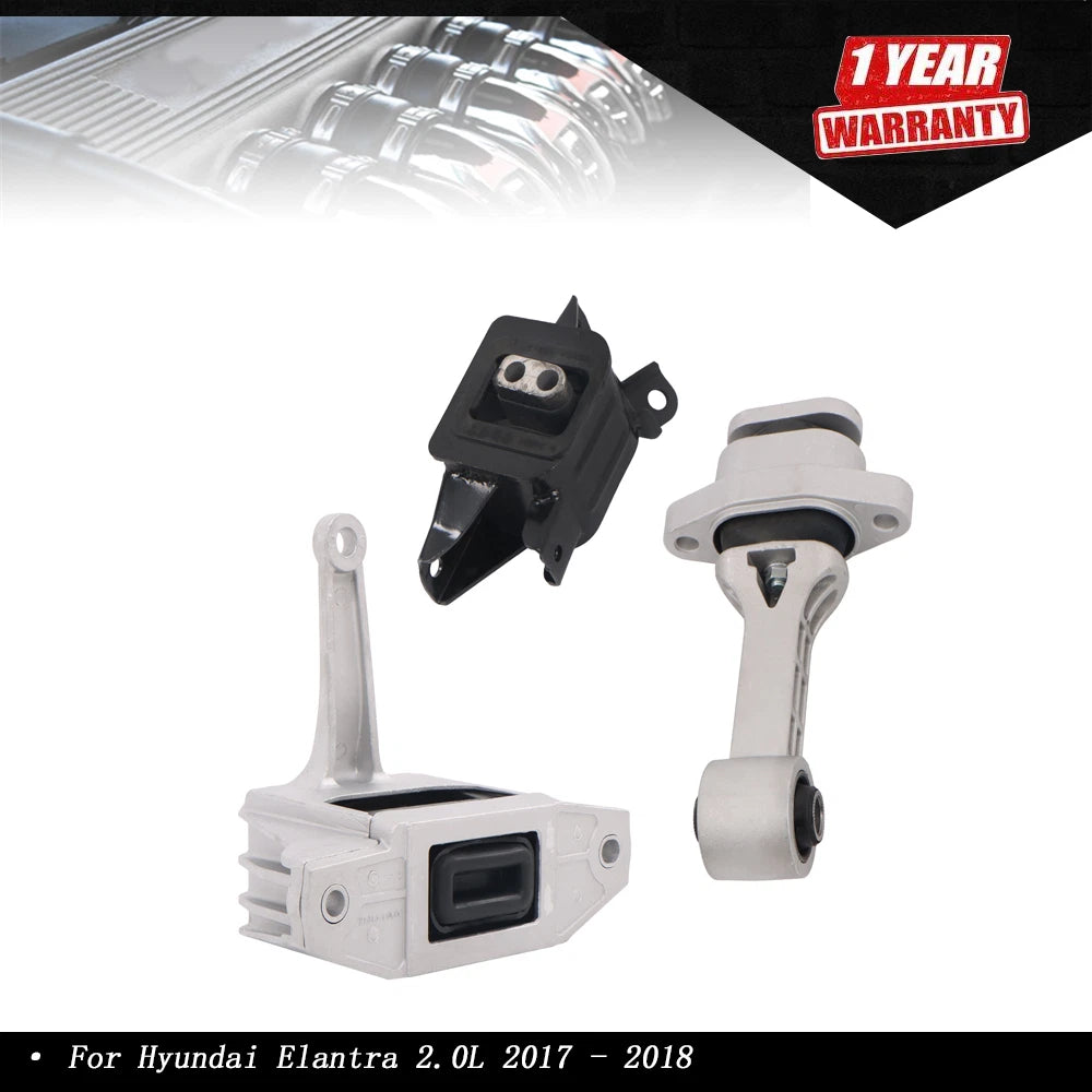 Engine Motor & Transmission Mount Set for Hyundai Elantra 2.0L L4 (2017–2018)