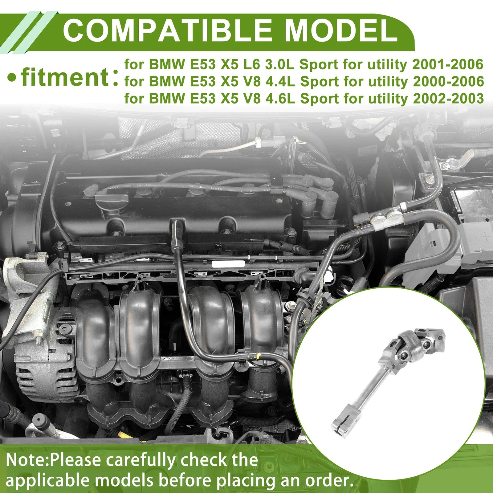 Steering Column Shaft Replacement for BMW E53 X5 (2001–2006) Metal