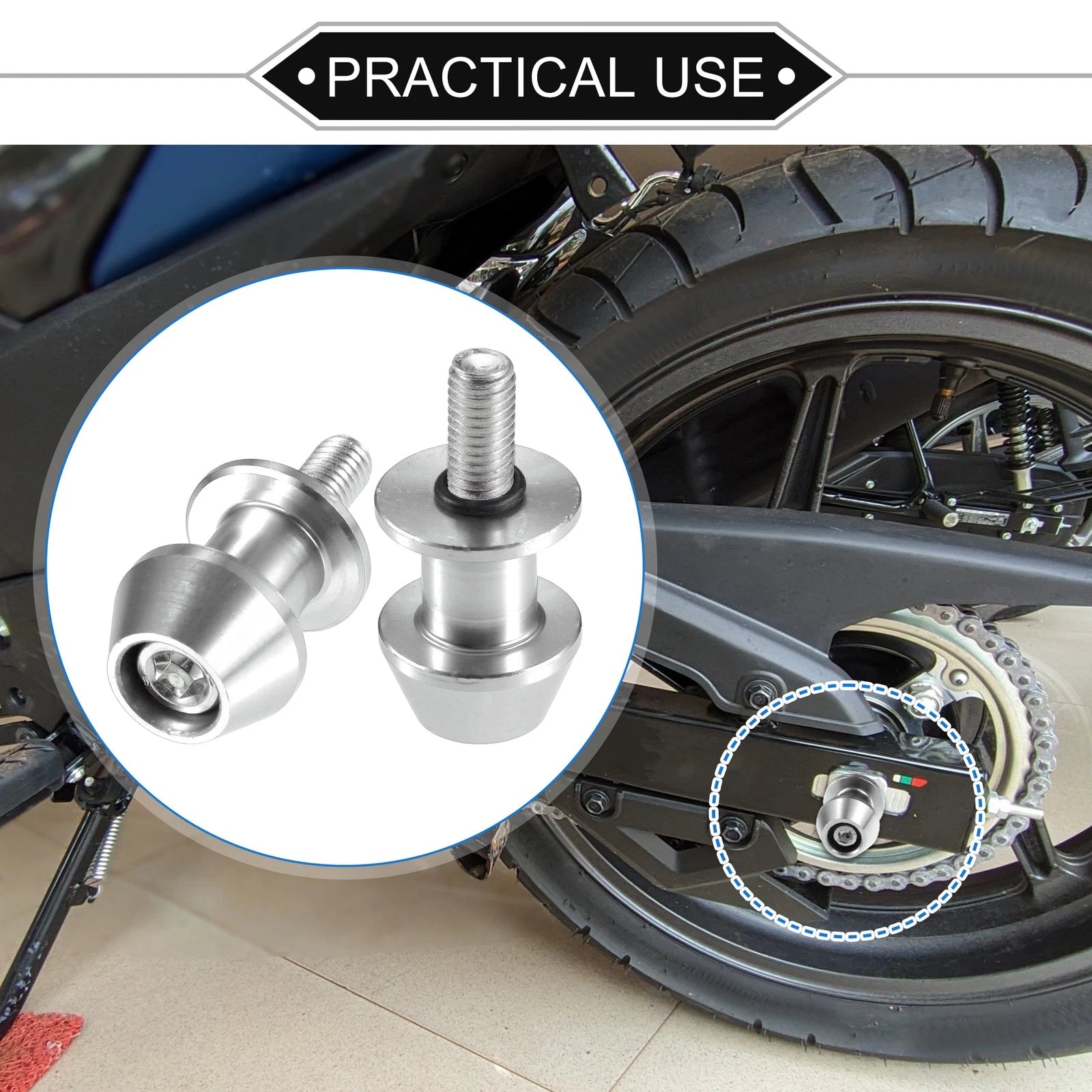 Motorbike Swingarm Spools Pair CNC 8mm for Motorcycle Swingarm (Universal)