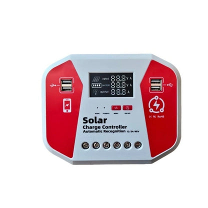 60A Solar Charge Controller for 12V 24V 48V Systems with LCD Display