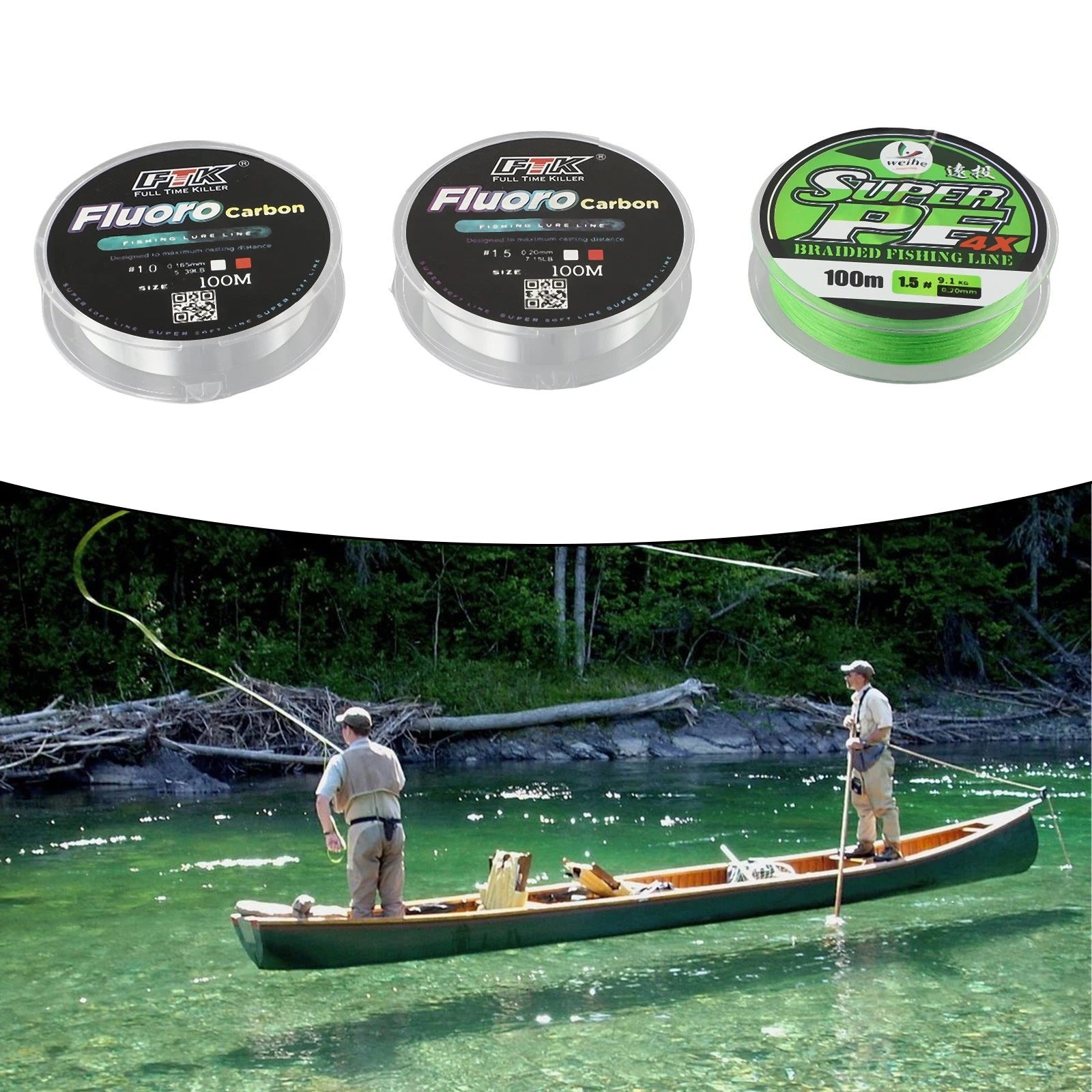 Fishing Line Fluorescent Green Smoother Casting Strong Coloring