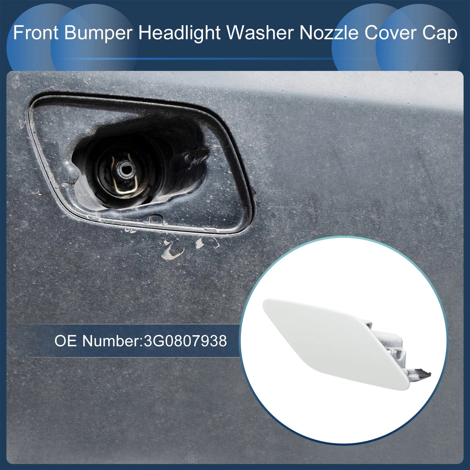 Front Right Washer Nozzle Cover Cap for Volkswagen Passat B8 3G (2015–2022)