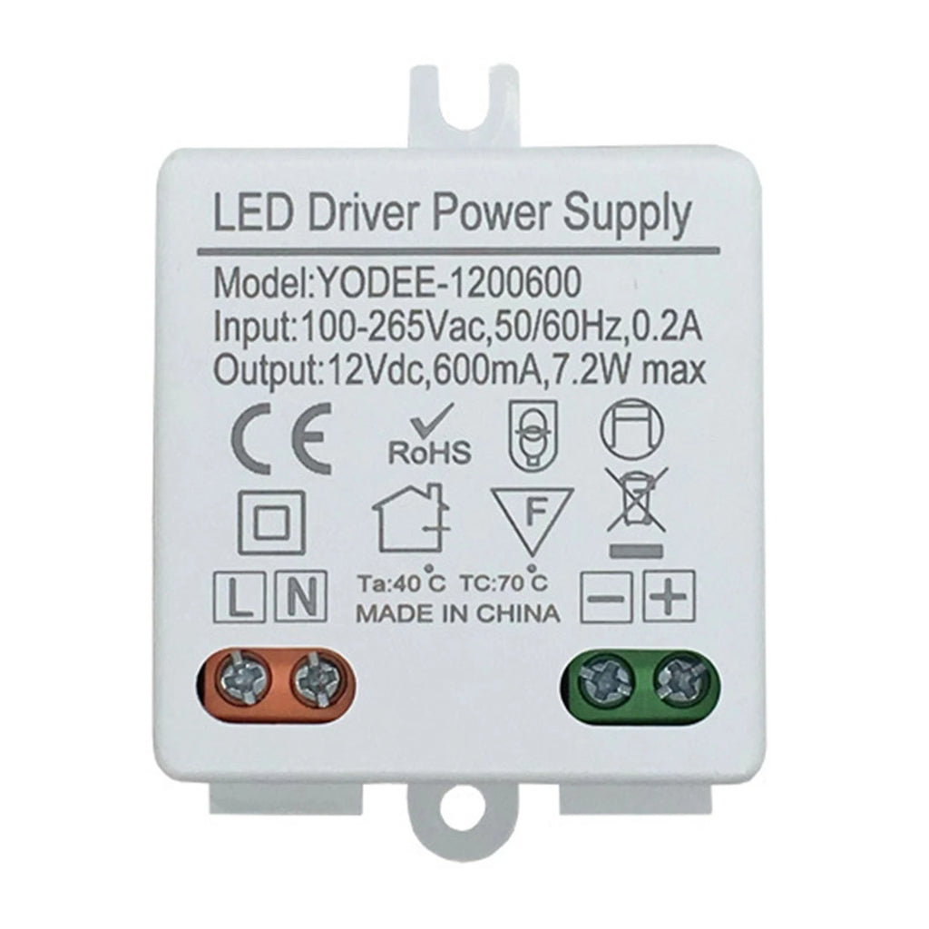 12V LED Driver Power Supply 7.2W Constant Voltage with Overload Protection