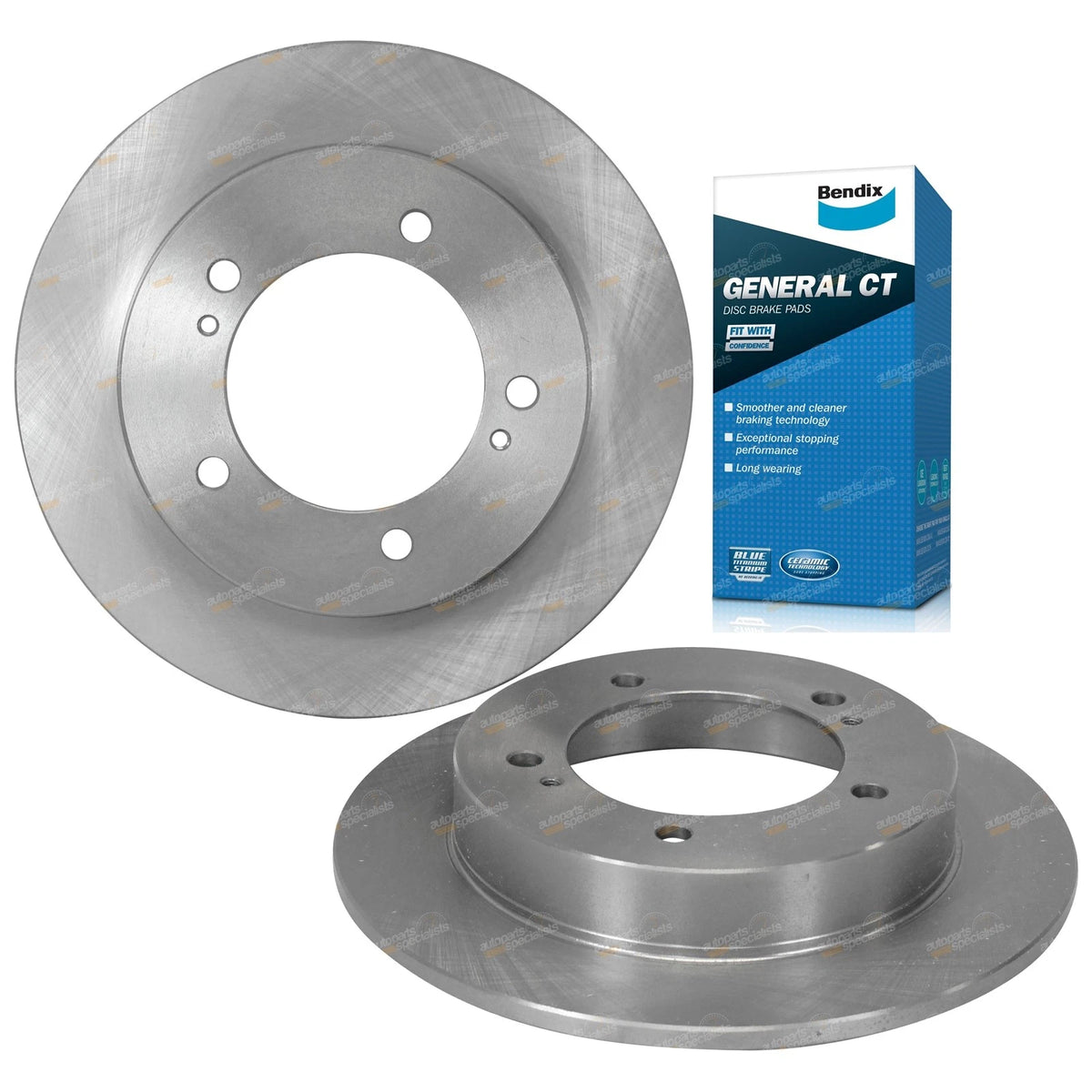 2 Front Disc Rotors + Bendix GCT Brake Pads for Jimny SN413 JB33 JB43 (1998–2007)