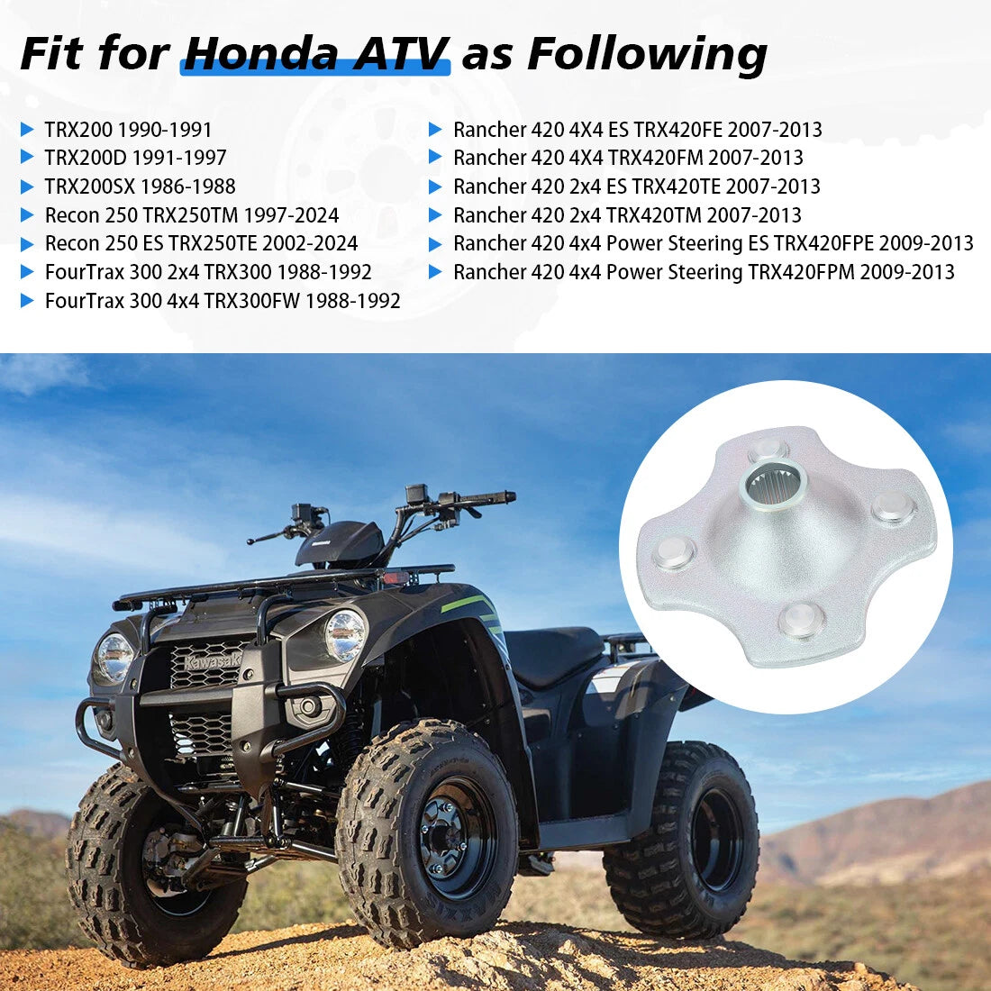 Rear Wheel Hub for Honda Rancher 420 TRX420FE/FM/TE/TM/FPE/FPM (2007–2013)