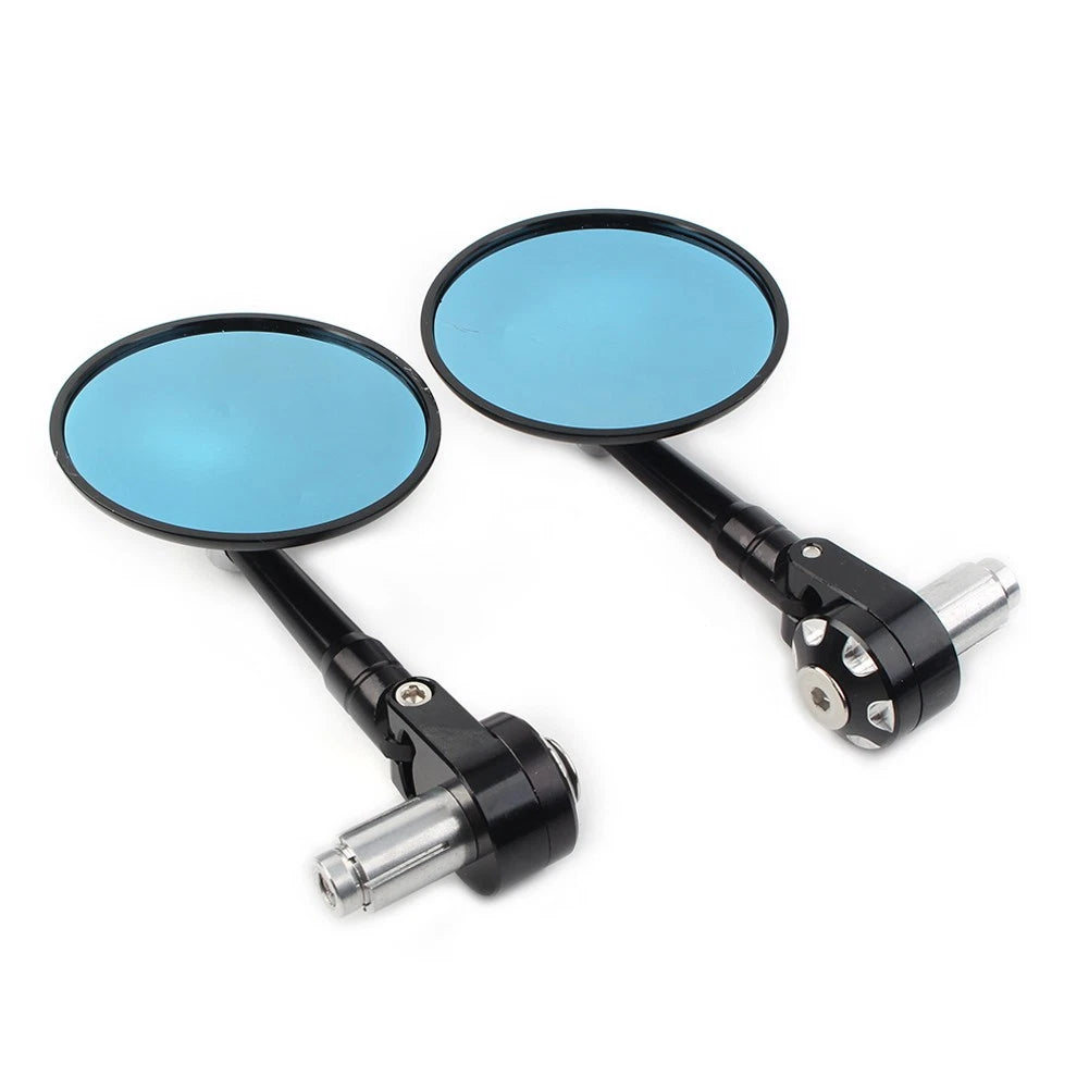 22MM 25MM Universal Motorcycle Handle Bar End Rearview Mirrors CNC Aluminum
