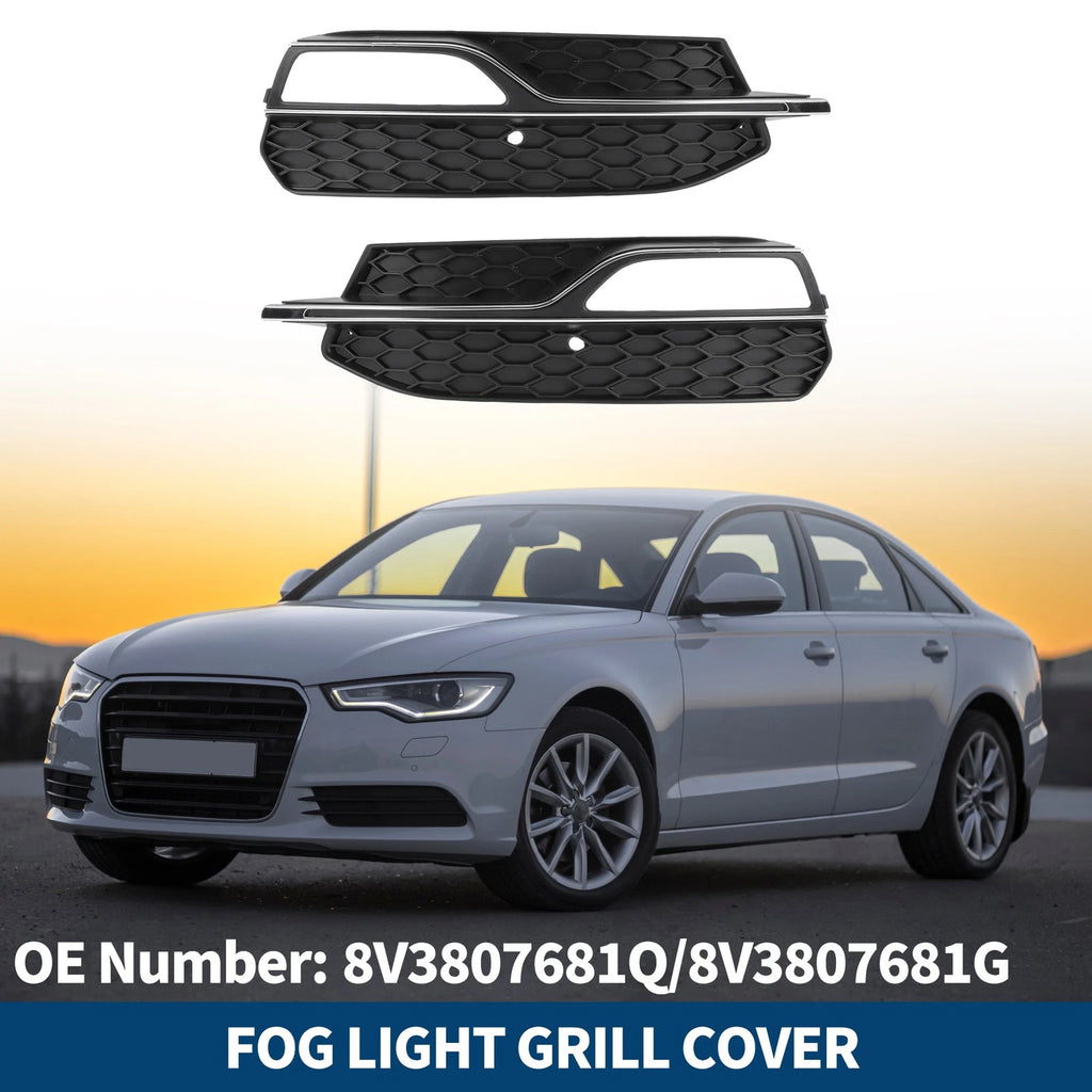 Front Fog Light Grille Pair Replacement for Audi A3 8V (2013–2017)