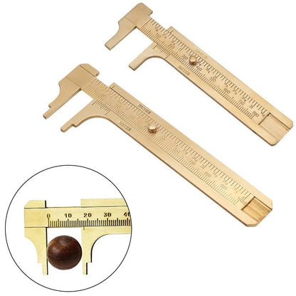 Portable Brass Vernier Caliper Ruler Measuring Tool 80/100mm Scale
