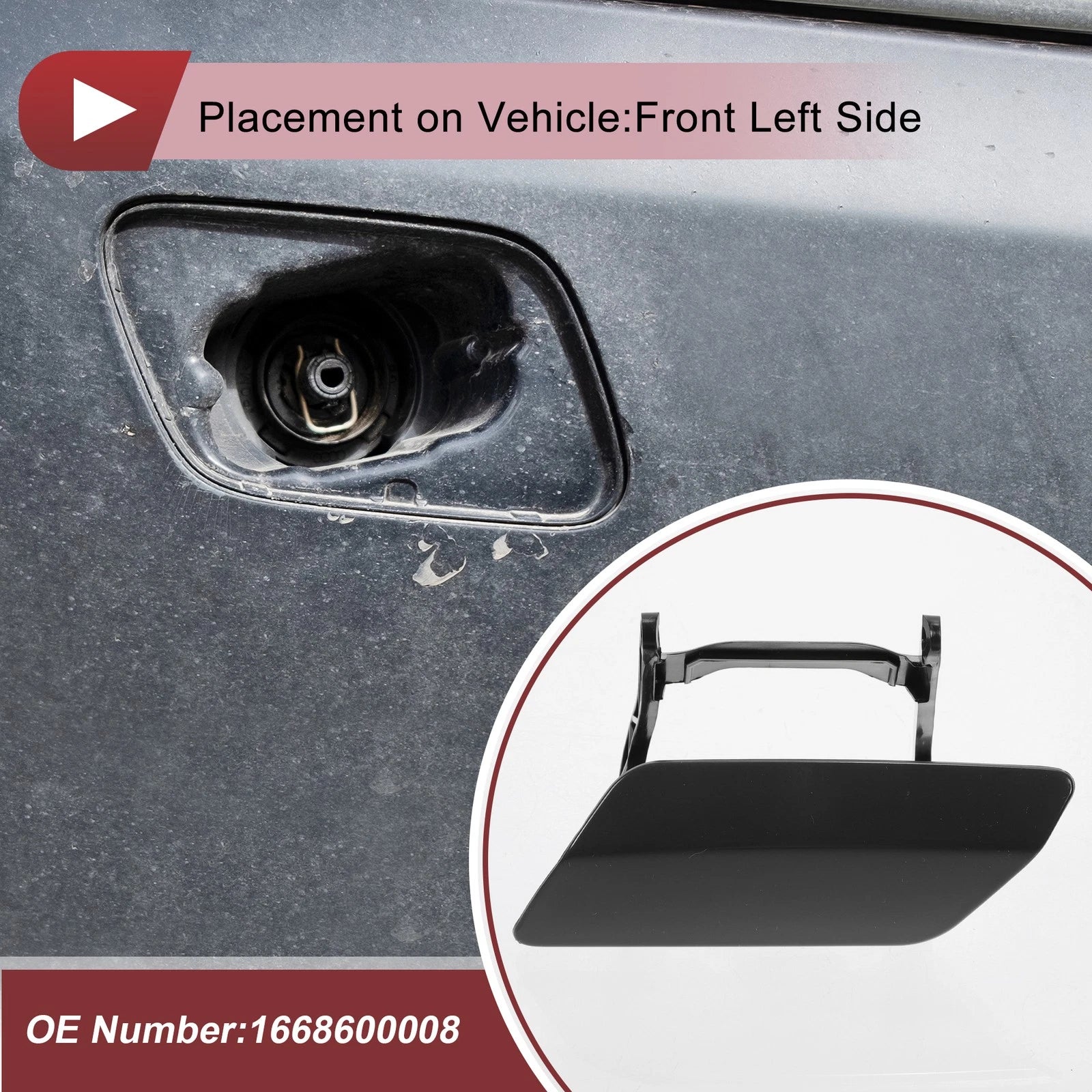 Washer Nozzle Cover Cap Front Left Replacement for Mercedes-Benz GL350 (2013–2016)