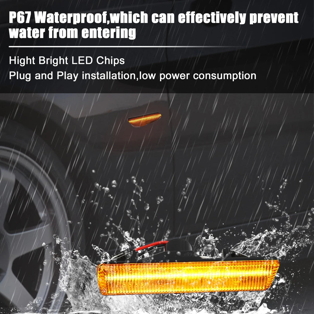 Pair Clear LED Side Marker Light Replacement for BMW E36 (1992–1999)