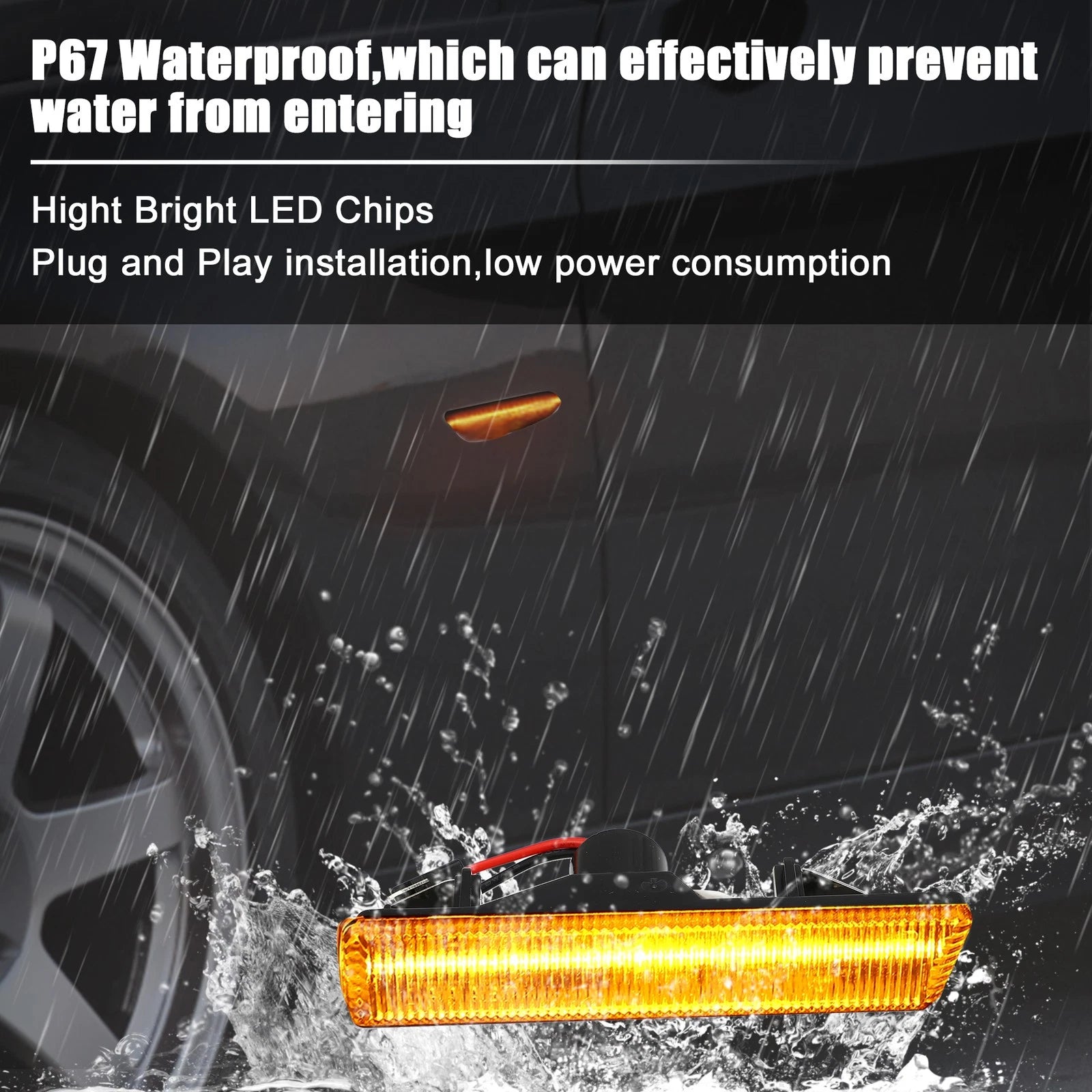 Pair Clear LED Side Marker Light Replacement for BMW E36 (1992–1999)
