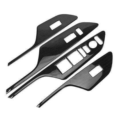 Steel Window Elevator Panel Switch Trim for Honda Civic (2016–2020) Carbon Fiber