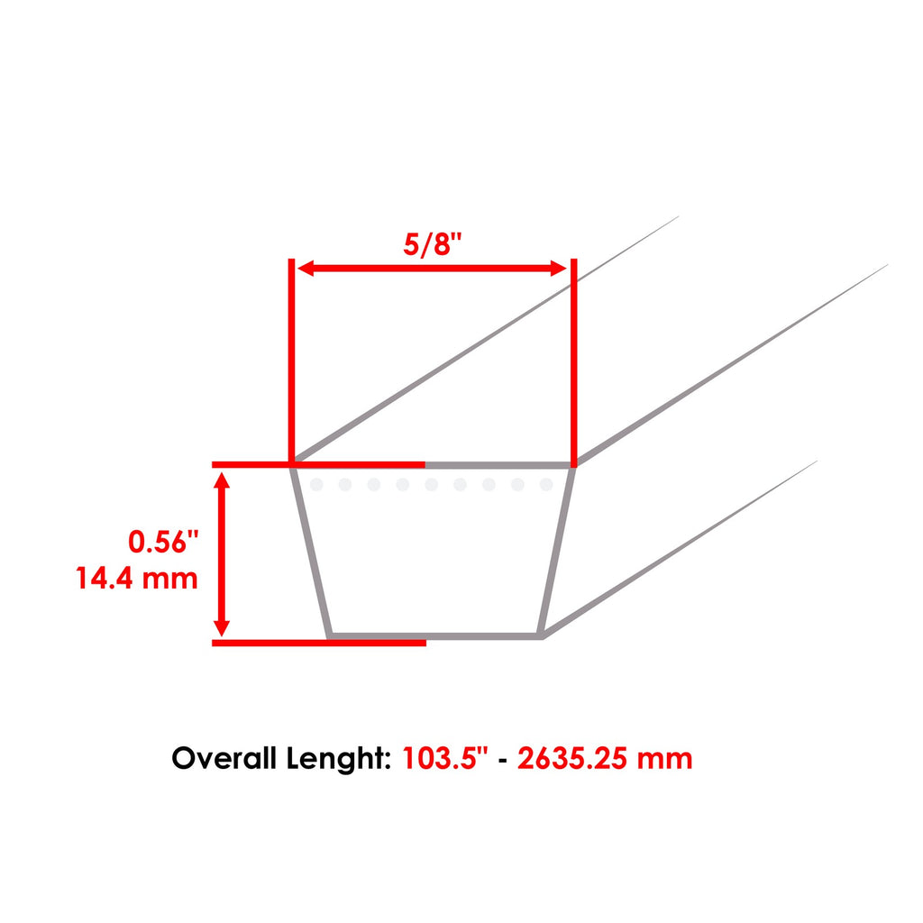 Deck Belt Replacement for Exmark M3213KA M3213KC M329B (2000–2000)