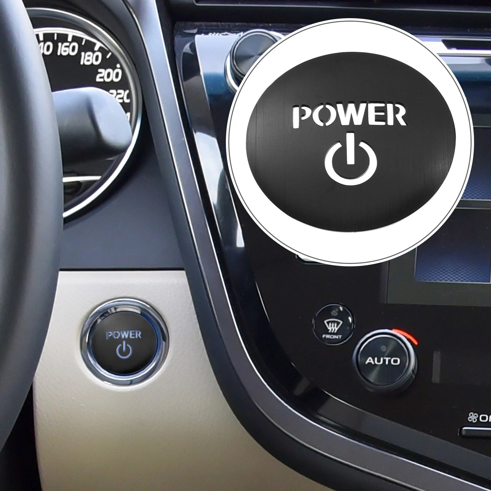 One Click Start Button Cover Replacement for Toyota Crown Royal AWS21 (2012–2018) Black