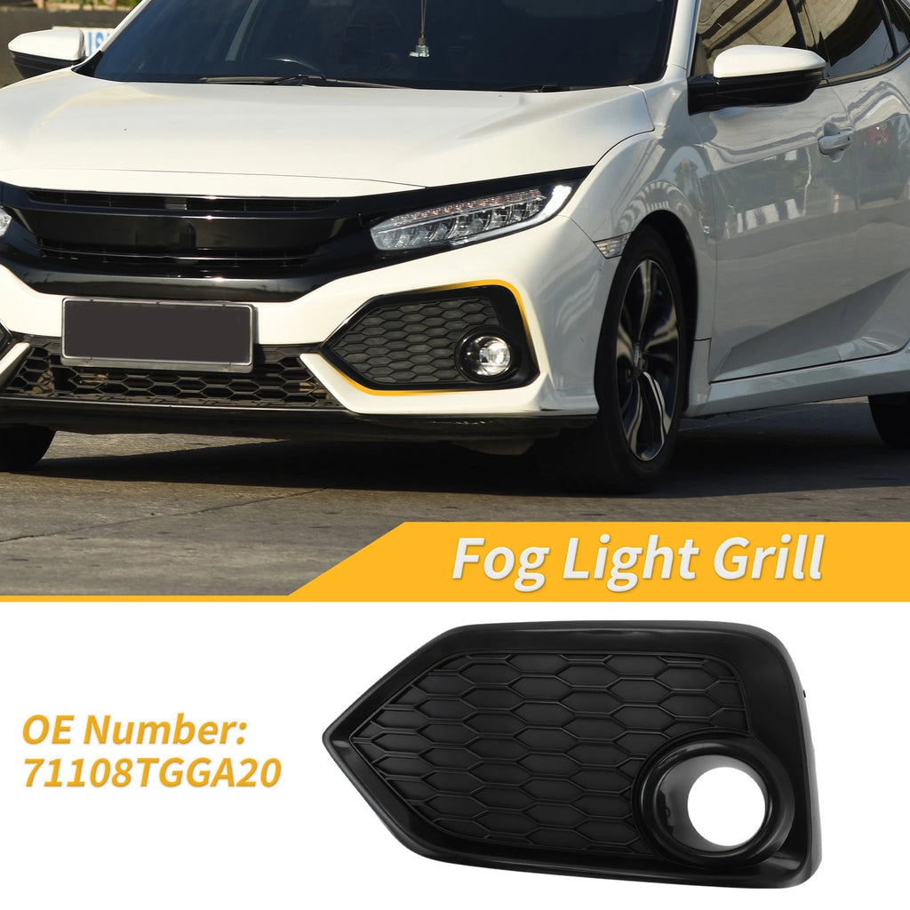Left Side Fog Light Grill Replacement for Honda Civic Hatchback (2017–2019)