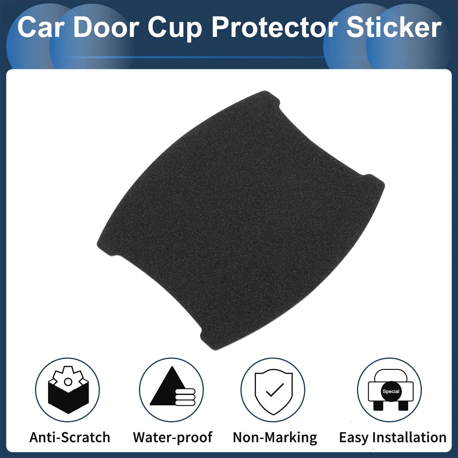 Car Door Handle Scratch Protector for (84x94mm, Matte Black)