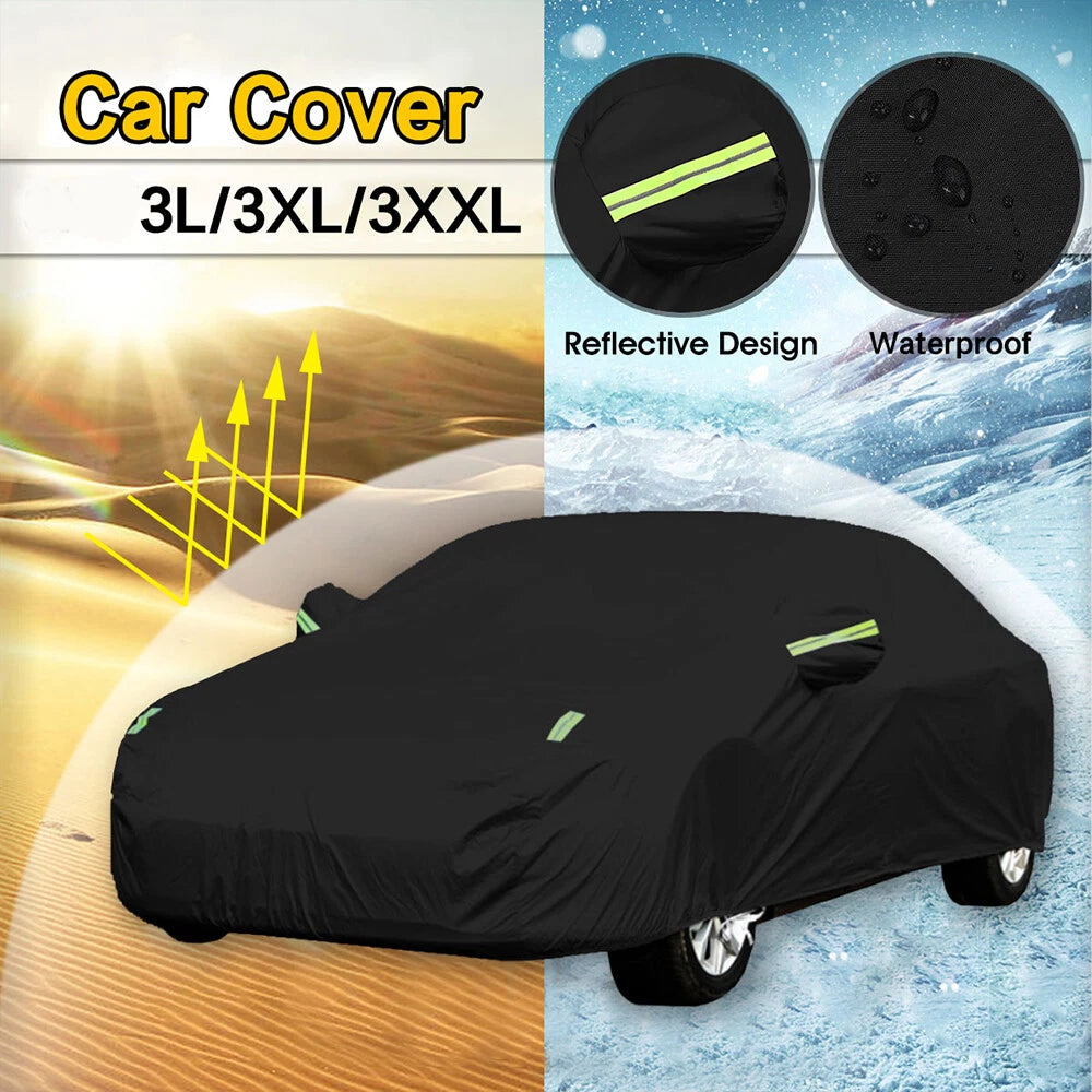 Universal Full Car Cover for Sedan (L-XXL) - Rain Resistant, UV & Dust Protection