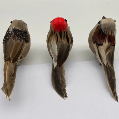Set of 4 Colorful Artificial Bird Clips for Christmas Tree & Garden Display