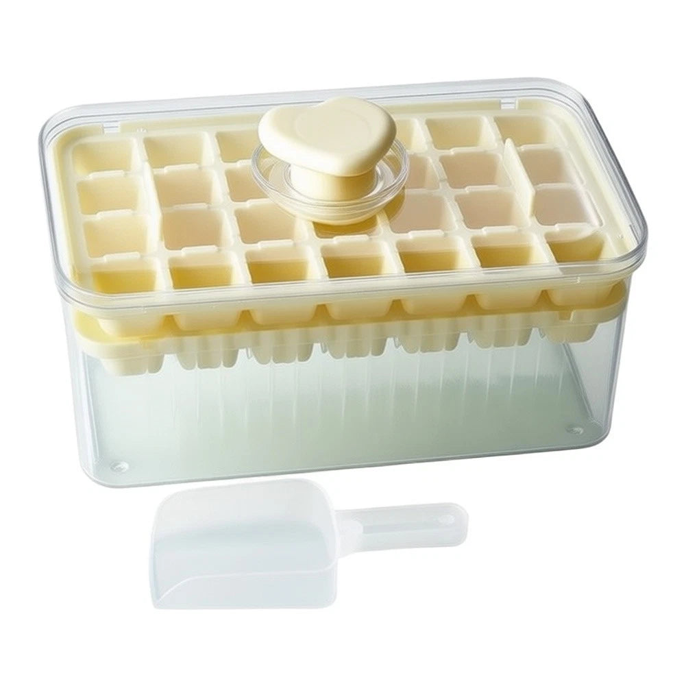 Set of 2 Ice Cube Trays for Cocktails and Drinks (Stackable, Airtight Lid)