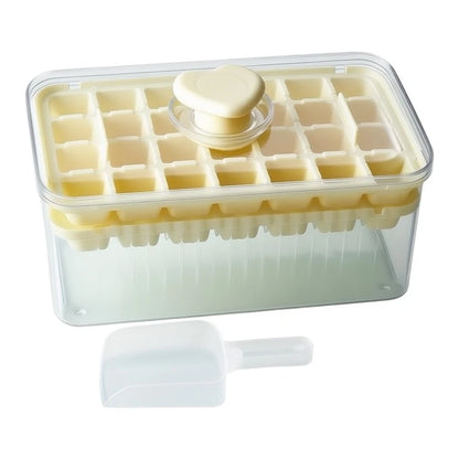 Set of 2 Ice Cube Trays for Cocktails and Drinks (Stackable, Airtight Lid)