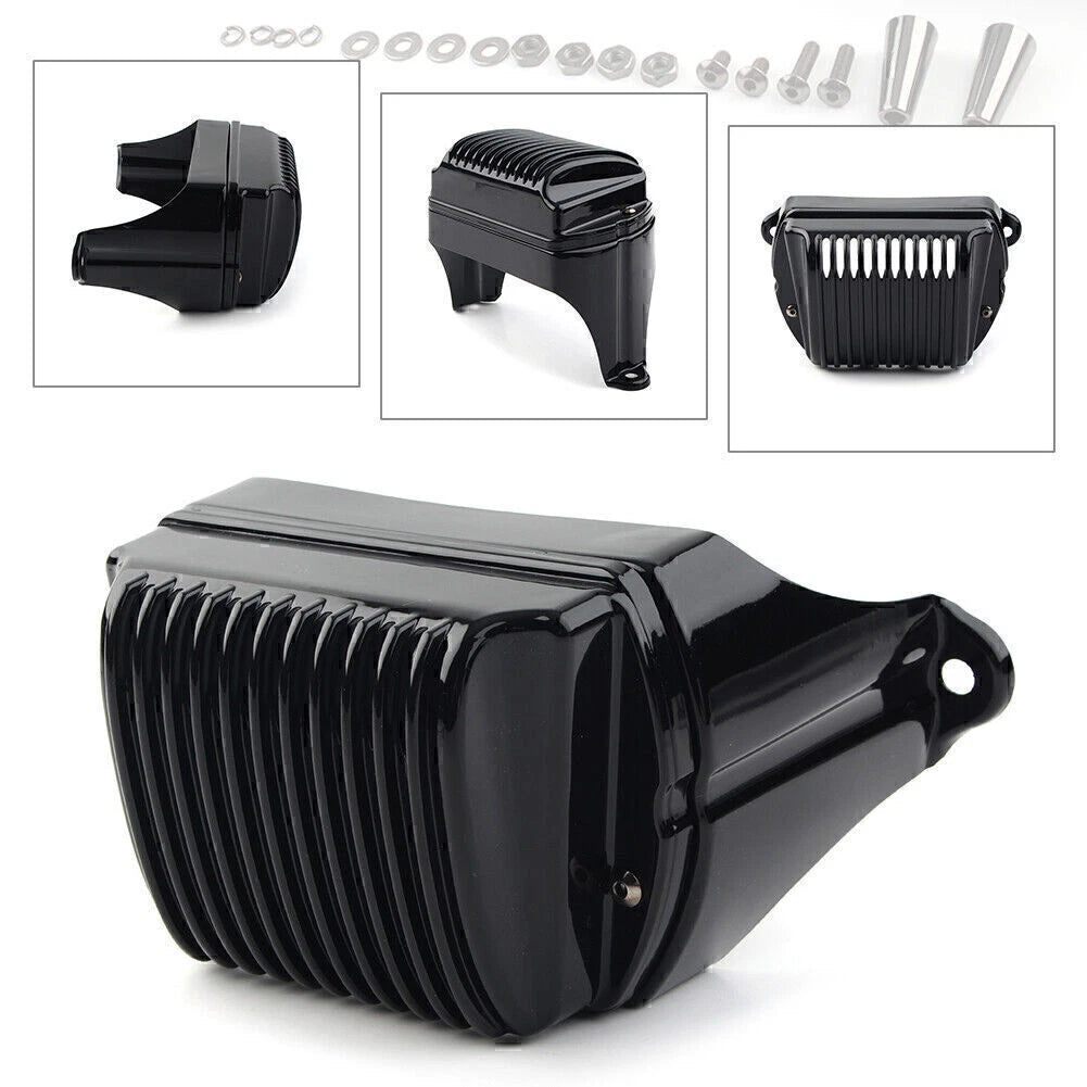 Black Front Voltage Regulator Cover Accent for Harley Bagger (1997–2011)