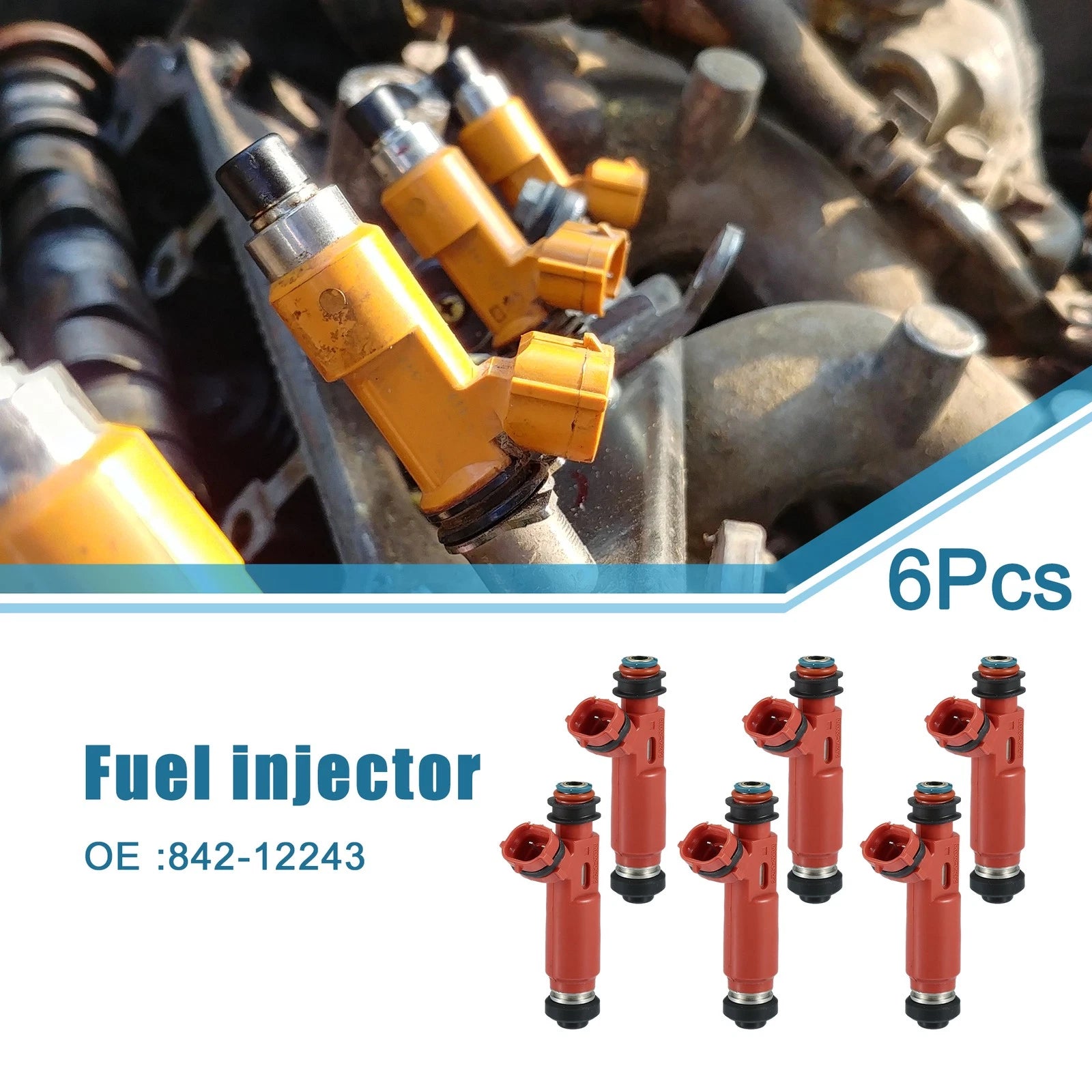 Fuel Injector Replacement for Toyota Highlander 3.3L 2004–2007 6 Piece Kit