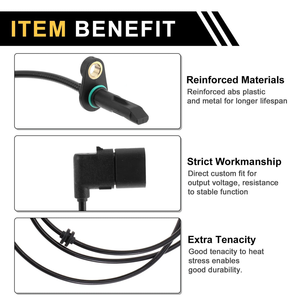 ABS Wheel Speed Sensor Front Left Replacement for Mercedes-Benz GLC300 (2016–2020)