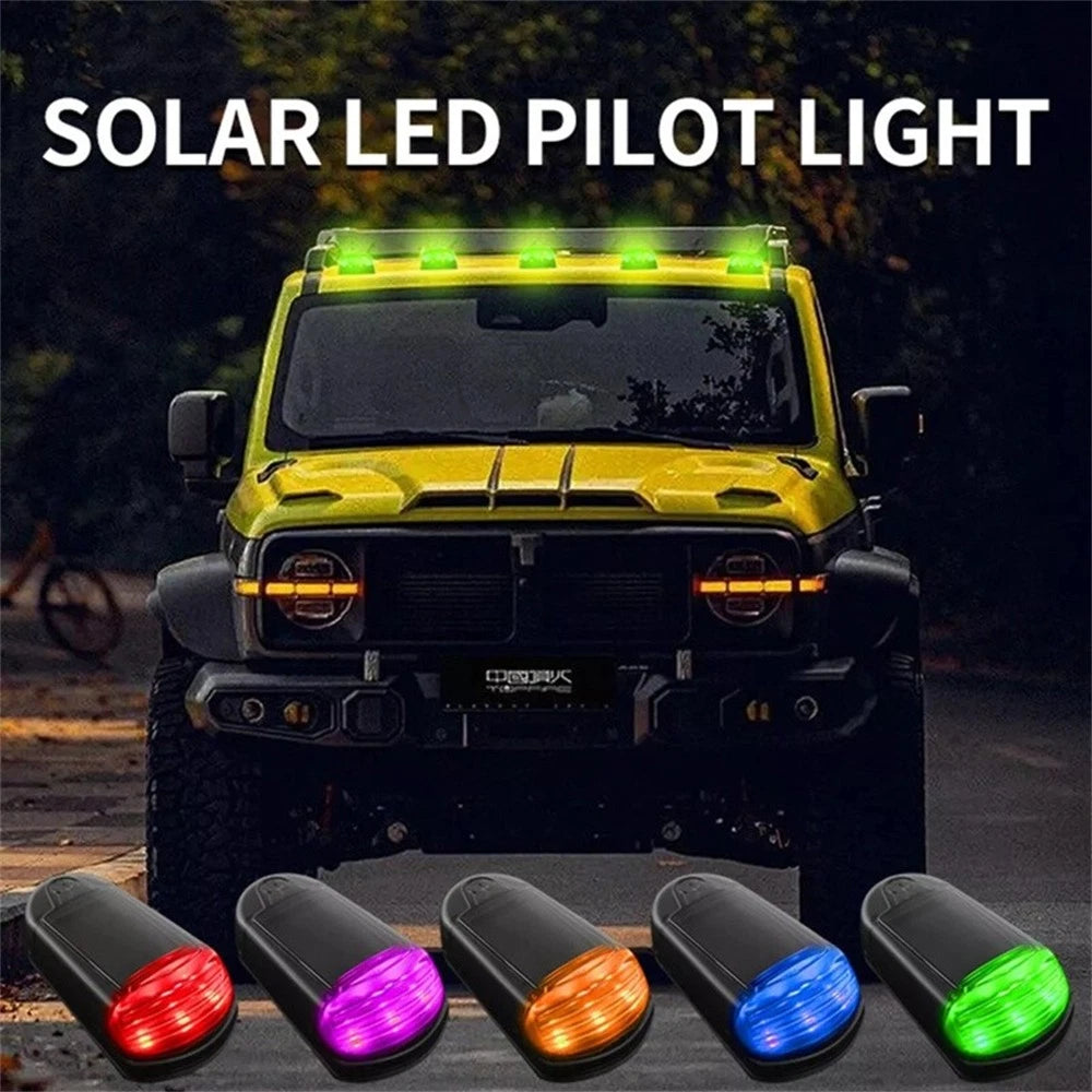 5Pcs LED Solar Powered Cab Lights for Trucks Waterproof Universal