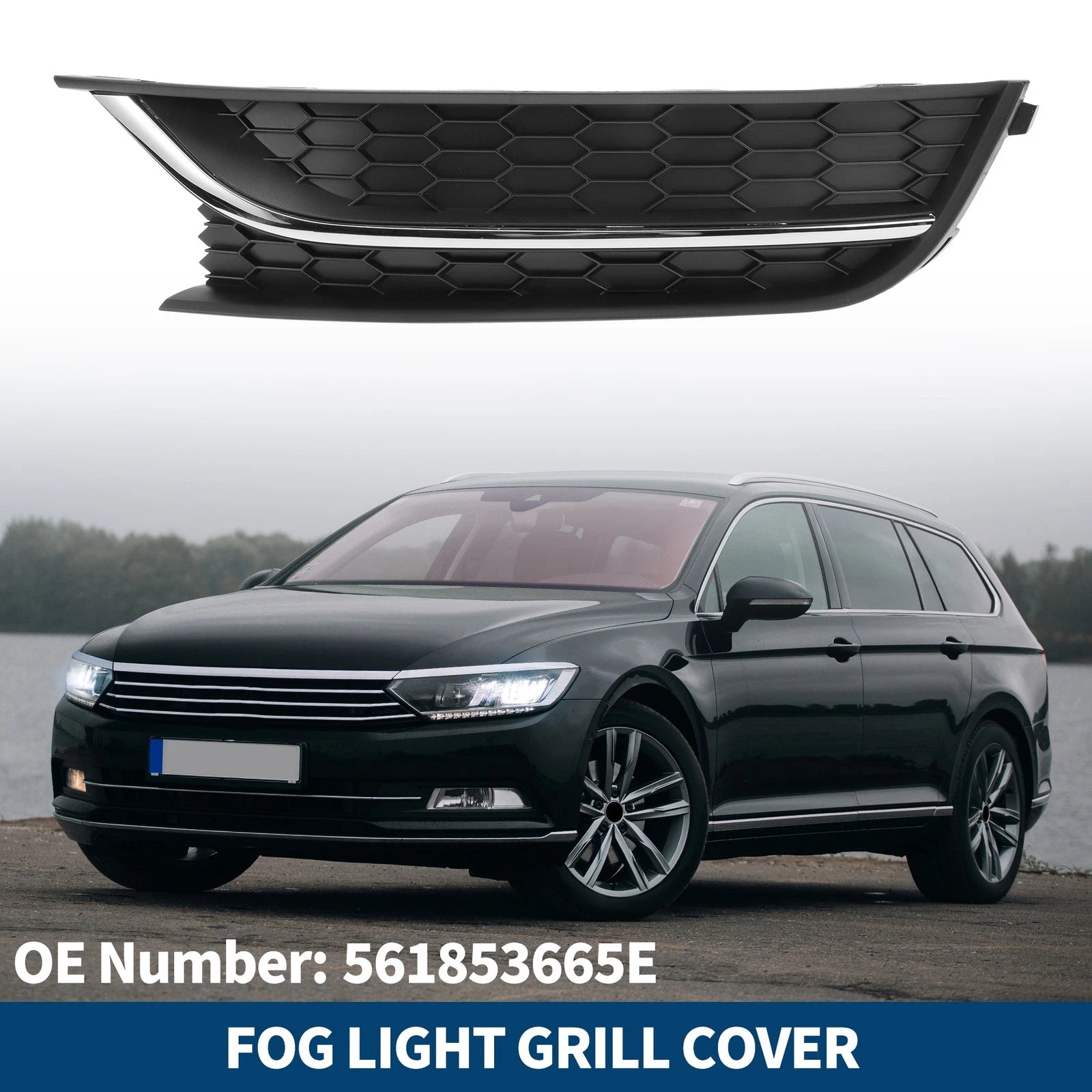1pc Front Left Fog Light Grill Replacement for Volkswagen Passat (2012–2015)