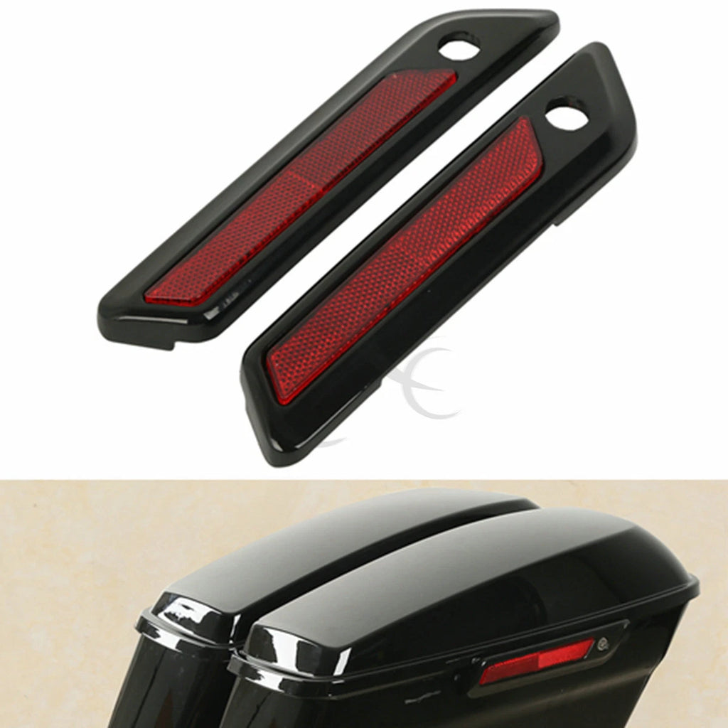 Black Saddlebag Hinge Latch Covers for Harley Street Electra Glide (2014–2024)