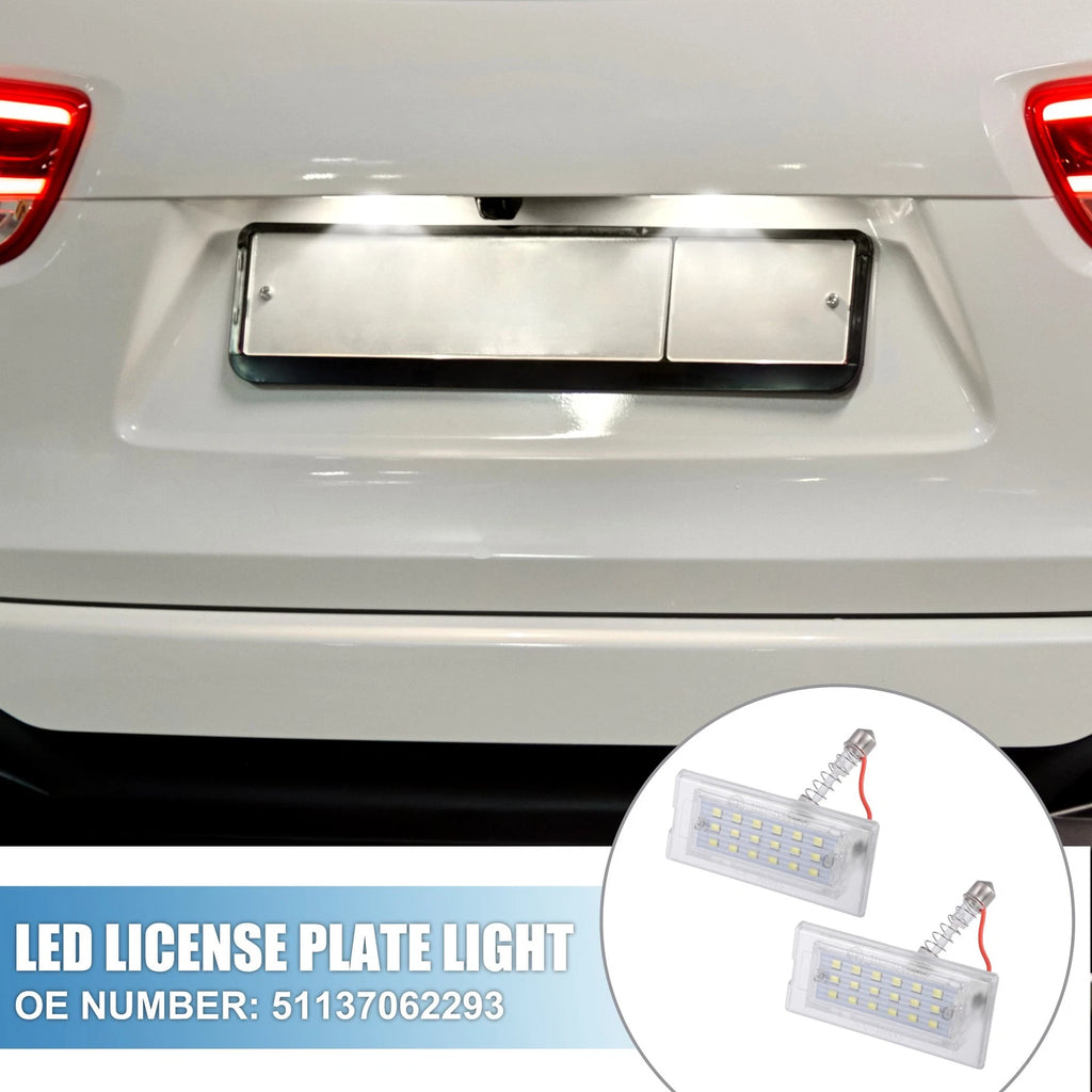 2PCS White LED License Plate Lights Replacement for BMW X5 (2002–2006)