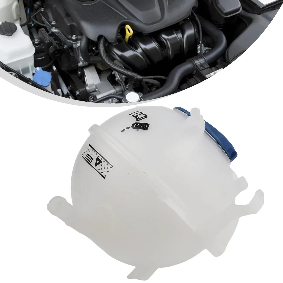 Coolant Tank Reservoir with Cap for Volkswagen Golf MK6 (2010–2014)
