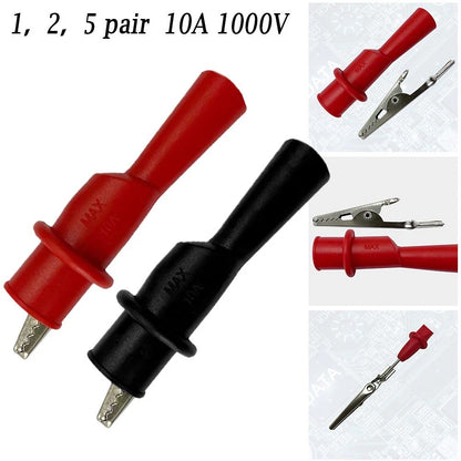 Crocodile Clip Test Kit - Red and Black Silicone
