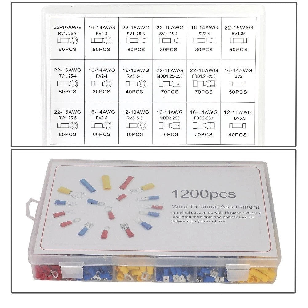 1200PCS Automotive Wire Connectors for Boat RV Car Installations