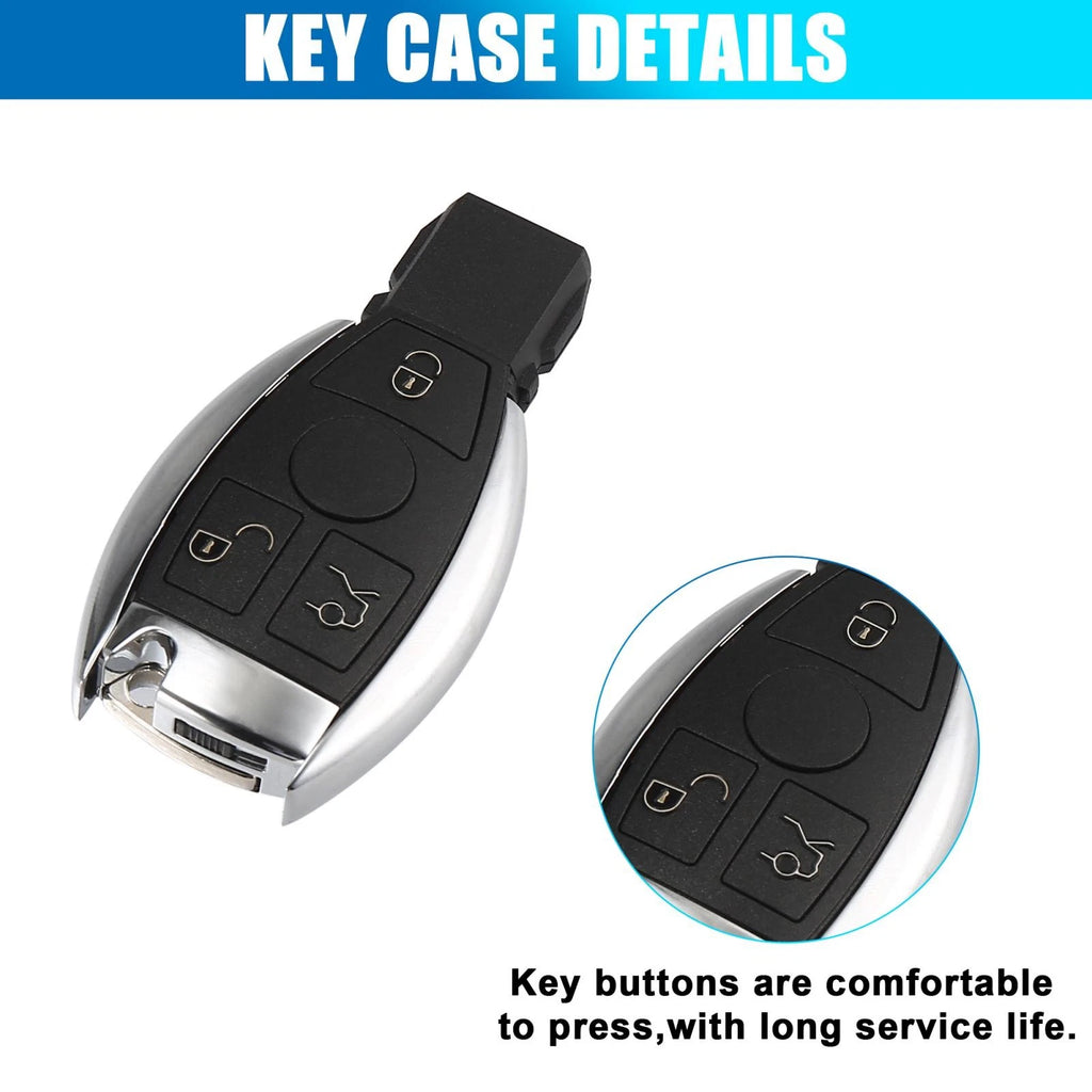 Key Fob Case Cover for Mercedes Benz Keyless Entry (3 Button) (2007–2019)