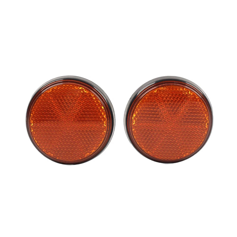 2X ABS Round Warning Reflector Side Marker for Motorcycle ATV