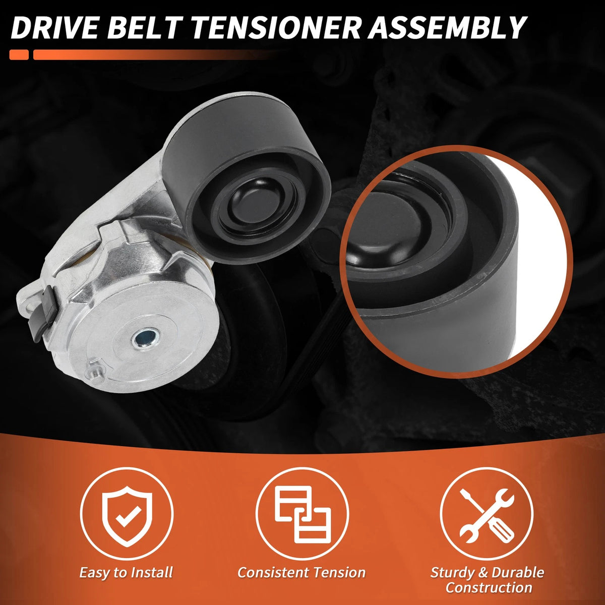 Drive Belt Tensioner with Pulley Assembly for Volvo D13 (2017–2021) No.21819687